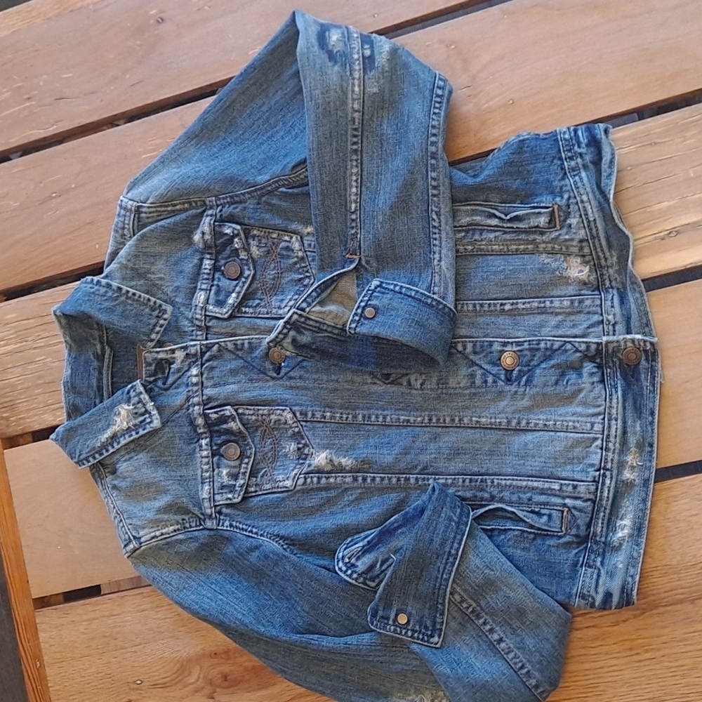 Abercrombie distressed Jean jacket
